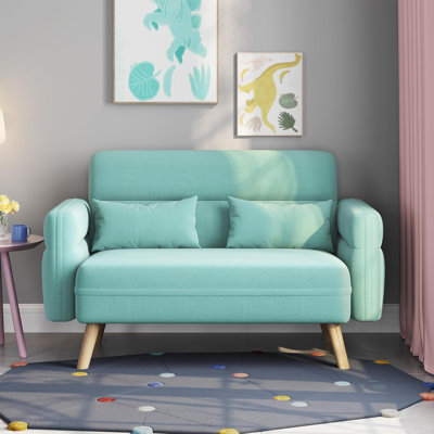 Petit canapé-lit moderne en tissu 46 po avec coussins lombaires 46 po