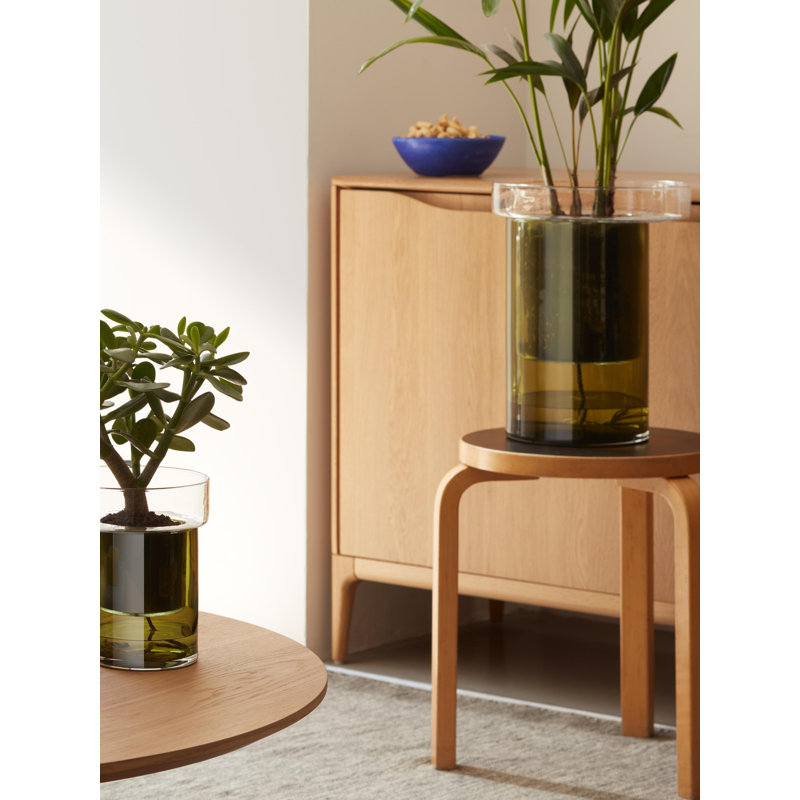 Balcony Round Glass Planter, 13.75" H x 10.25" W x 10.25" D