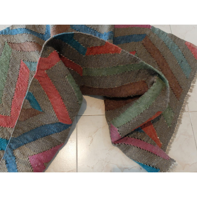 Riendeau Chevron Hand Woven 100cm X 190cm Area Rug, Wool