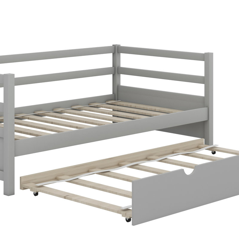 Daybed With Trundle Frame, Grey