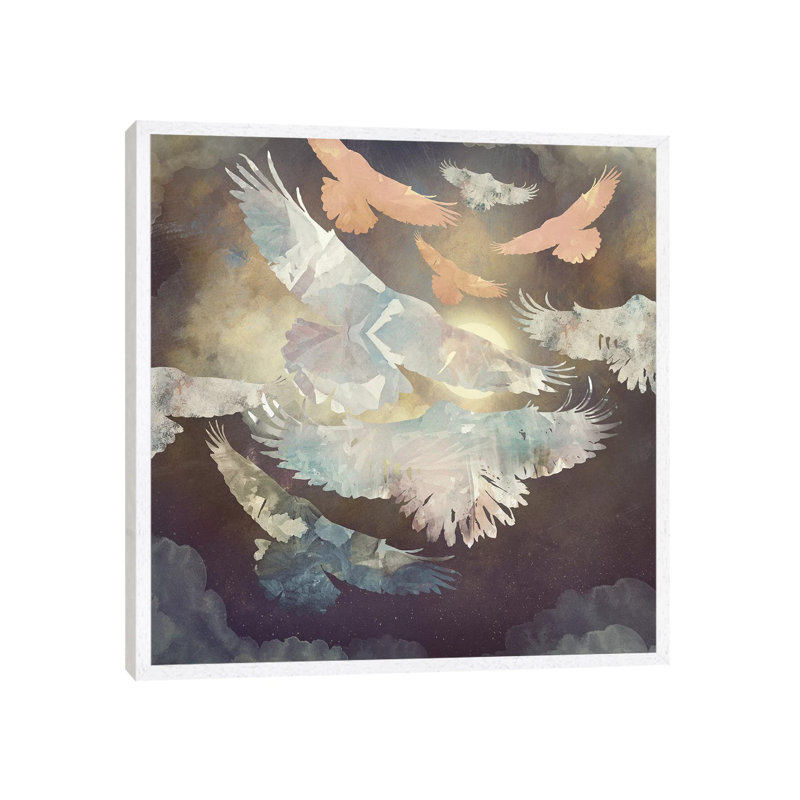 Moonlight Flight - Print on Canvas, 66.04 cm H x 66.04 cm W, White Framed