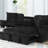 Plush Sectional Sofa W/ Pull Out Sleeper made with Velvet fabric- Black-345199906