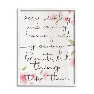«Beautiful Things Take Time», art textuel