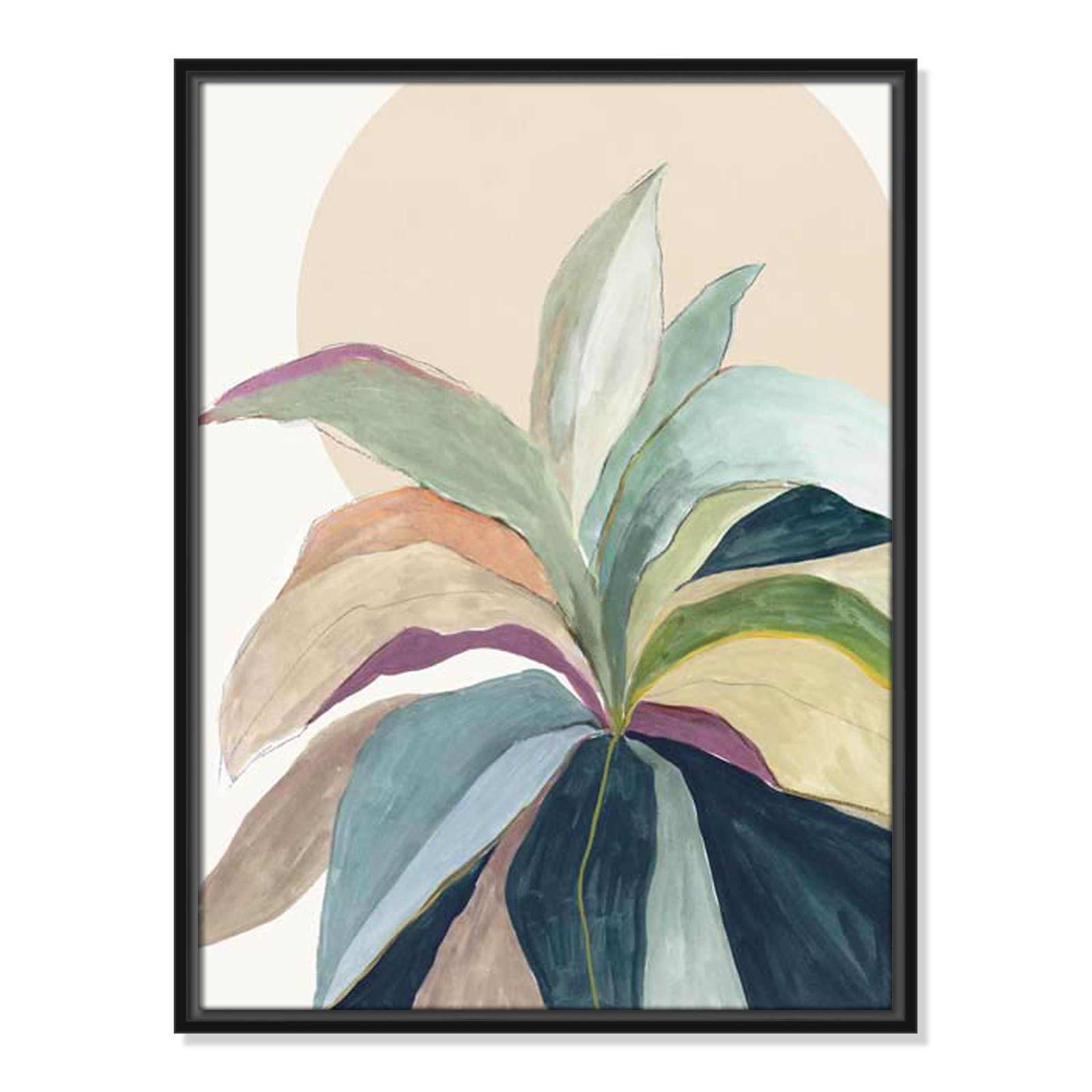 Sherbrooke Sunny Bright Leaves II by Asia Jensen Print, No Mat, 25.5" H x 19.5" W x 2" D, Black Floater Framed