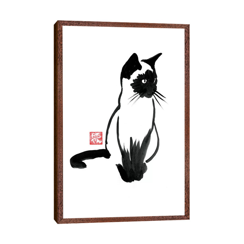 Siamois 1 Piece Wall Art on Canvas, 152.5 cm H x 101.5 cm W, Classic Brown Wood Framed