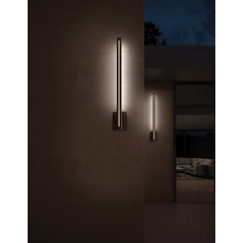 Inside-Out LED Outdoor Armed Sconce, Textured Gray-1