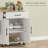 Rolling Kitchen Island with Storage Cart AC Outlets USB Ports Microwave Stand Towel and Spice Rack-482425288