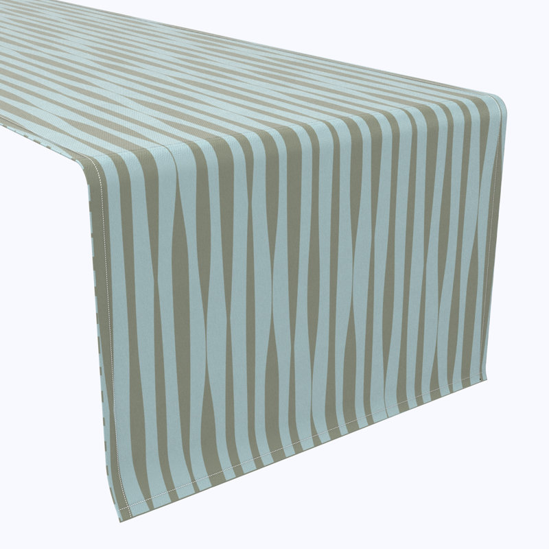 Table Runner, 100% Cotton, 16X108", Ripply Stripes, 72" L x 16" W