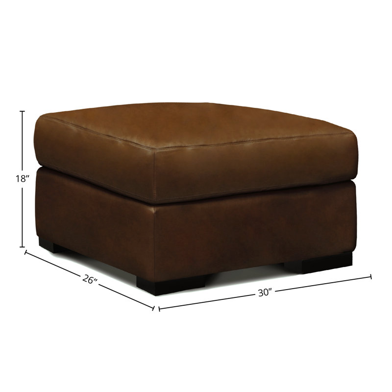 Iljan Square Leather Ottoman