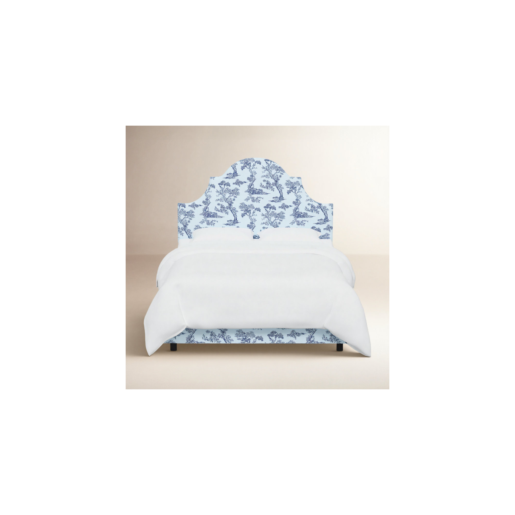 Red from Scalamandre Crafted by Cloth & Company Geneva Bed in Pattern, Scm Toile Blue Linen, King