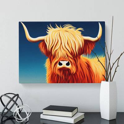 Artistic Highland Cow - Wrapped Canvas