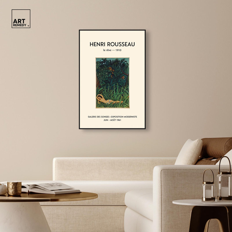 «Dream in the Jungle», affiche d'art rétro sur toile par Art Remedy, H 46 po x l 31 po, Cadre flottant blanc