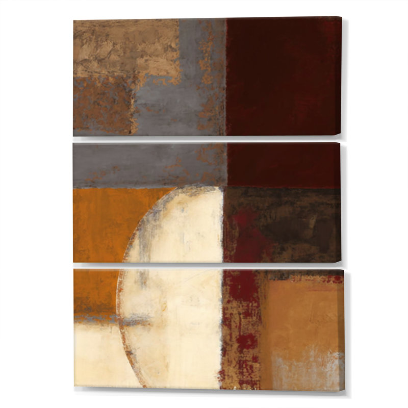 Chocolat brun élémentaire II - ensemble d'art mural abstrait sur toile, H 36 po x l 28 po x P 1 po