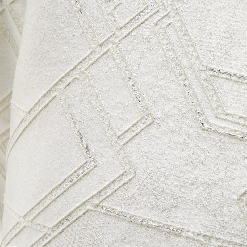 Ivory Queen Comforter Set with Geometric Jacquard Weave