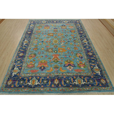 Anatolia Rug 7’11” X 9’10” Blue Wool Modern Hand-Knotted Oriental Carpet