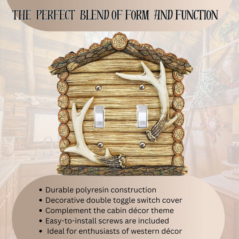 Deer Antler 2-Gang Toggle Light Switch