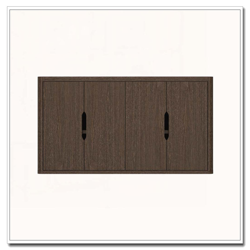 4-Door  Cabinet With Storage, Walnut