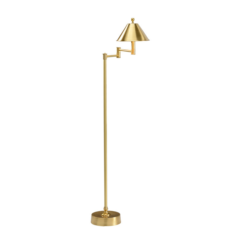 Ashbourne Swing Arm Floor Lamp, Antique Brass