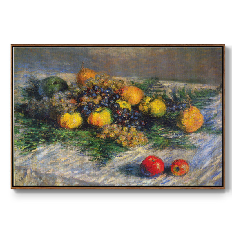 Nature morte encadrée sur toile par Claude Monet, H 17 po x l 25 po x P 2 po, Toile encadrée noyer flottant