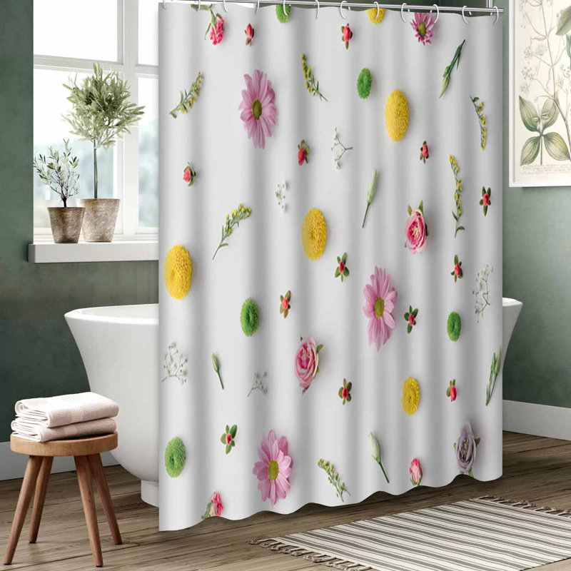 Rideau de douche transparent transparent, rideaux de douche pour la salle de bain avec 12 crochets, 72" L x 72" W