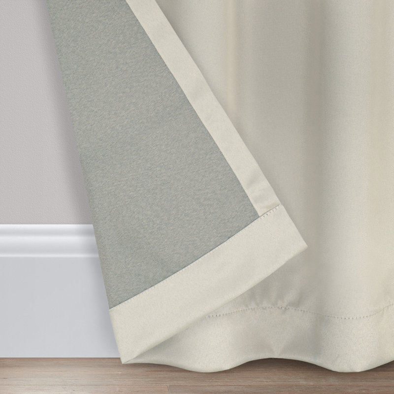 Eclipse Solid Thermapanel Grommet Energy Saving Room Darkening Curtain Panel, 54" W x 84" L, Stone