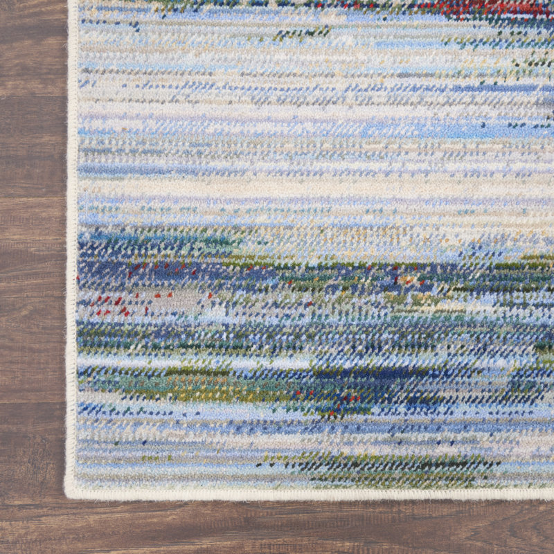Ostby Wool Abstract Indoor Rug, Rectangle 4' x 6'