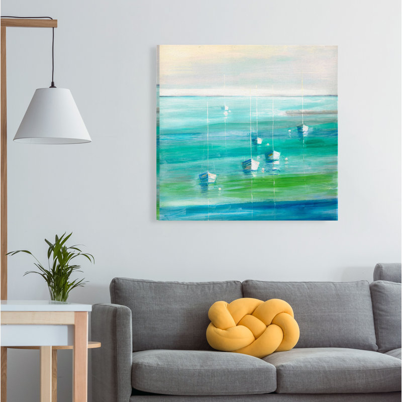 « marina del rey », peinture, H 32 po x l 32 po x P 1,5 po, Toile tendue