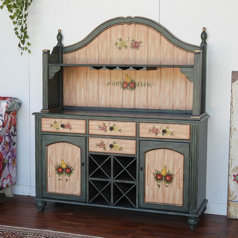 Atrovirens + buffet brun clair + bois manufacturé, Atrovirens / brun clair