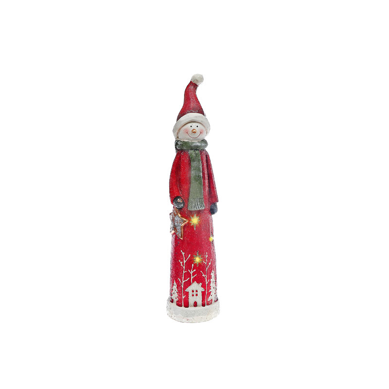 Figurine de Noël bonhomme de neige rouge