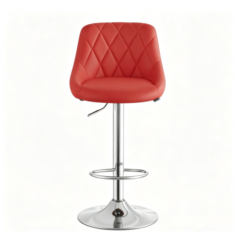 Swivel Upholstered Adjustable Height Counter Stool, Bordeaux, 1