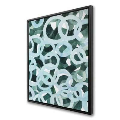 Abstract Circles - Illustrative Pattern Framed Canvas Art