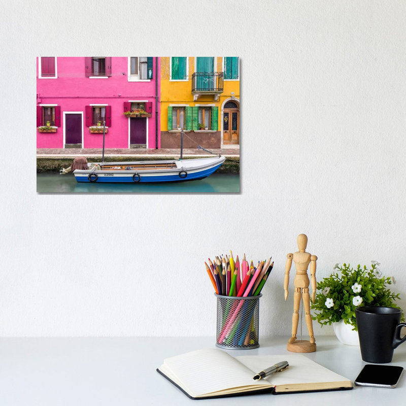 Great Parking Spot, Burano, Italy 1 Piece Wrapped Canvas Wall Art, 20.32 cm H x 30.48 cm W