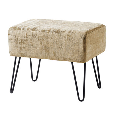 48.3cm Wide Velvet Rectangle Solid Colour Standard Ottoman