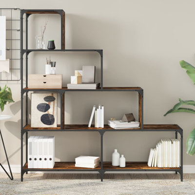 vidaXL Bookcase 4-Stair Storage Bookshelf Display Cabinet Engineered Wood by VidaXL