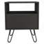 Table basse en velours, 1 tablette ouverte, 1 porte