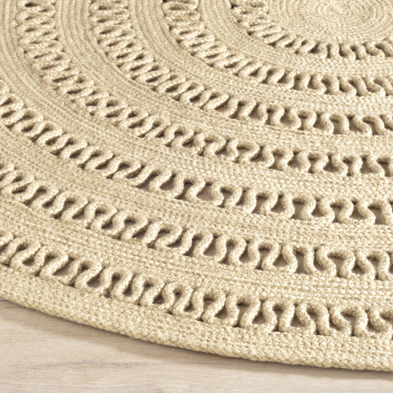 Tapis rond intérieur / extérieur tissé à la main Bowline, Rond 4 pi