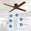 Ventilateur de plafond encastré standard à 4 pales en bois massif avec télécommande-1222176937-1222176932-1222176933