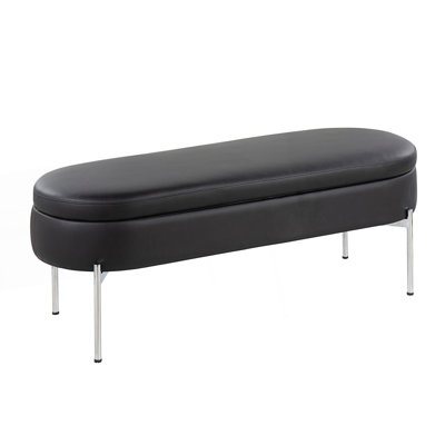 Banc de rangement contemporain avec base en métal