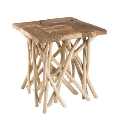Burnsville Solid Wood Abstract End Table