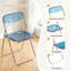 XUEGW - Ensemble de 6 chaises de salle à manger pliables en acrylique empilables avec structure portante stable, bleu-931970687