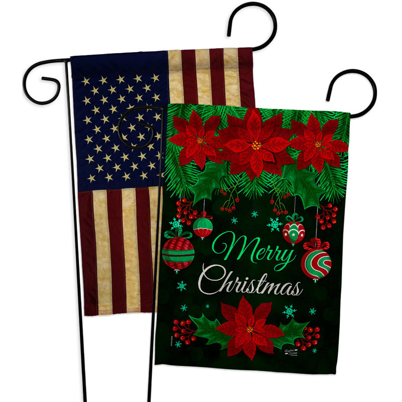 Drapeau de jardin en polyester 1 face x 1 pi 7 pi Winter Yard