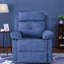 Fauteuil inclinable compact en métal bleu, pivotant moderne pour le salon