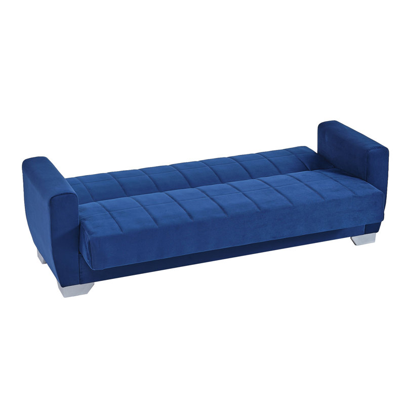 Canapé-lit rembourré convertible avec rangement, Bleu