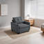 Fauteuil convertible d'appoint à siège simple convertible en tissu gris ardoise tissé compact de 35 pouces-1371570108