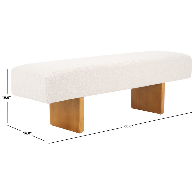 Lavdim Boucle Upholstered Bench, Brown