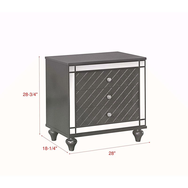 Table de chevet - Gris foncé