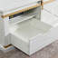 Table basse de salon de style rustique blanc antique 1 pièce avec tablettes ouvertes