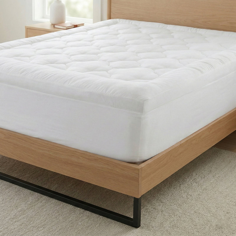 Adaptive Comfort Plush Mattress Topper with 100% Cotton Shell for Breathable Comfort - QUEEN, Queen
