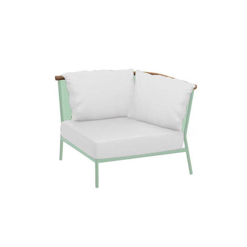 Chaise de patio d'angle avec coussins, Anthracite, Suie
