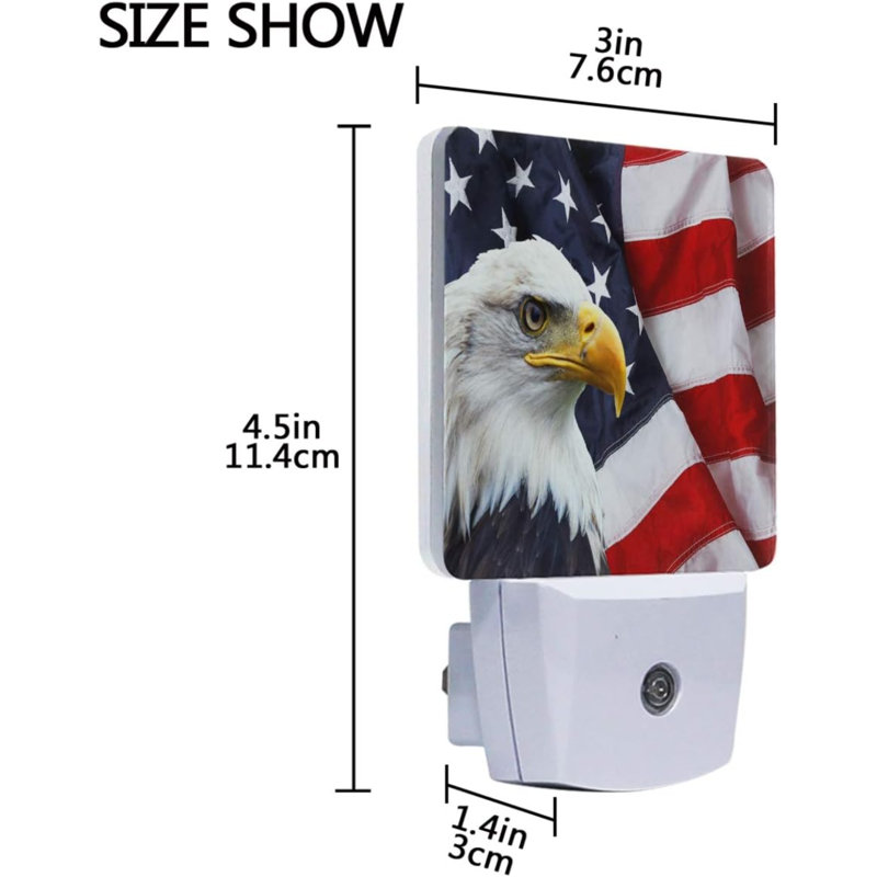 Ensemble de 2 veilleuses à DEL American Flag Eagle